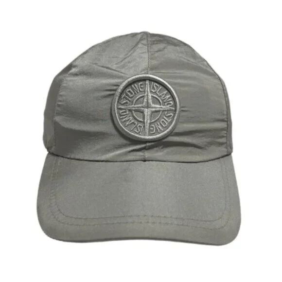 Stone Island NYLON METAL IN ECONYL Compass Patch Cap Grey Silver - Picture 2 of 10